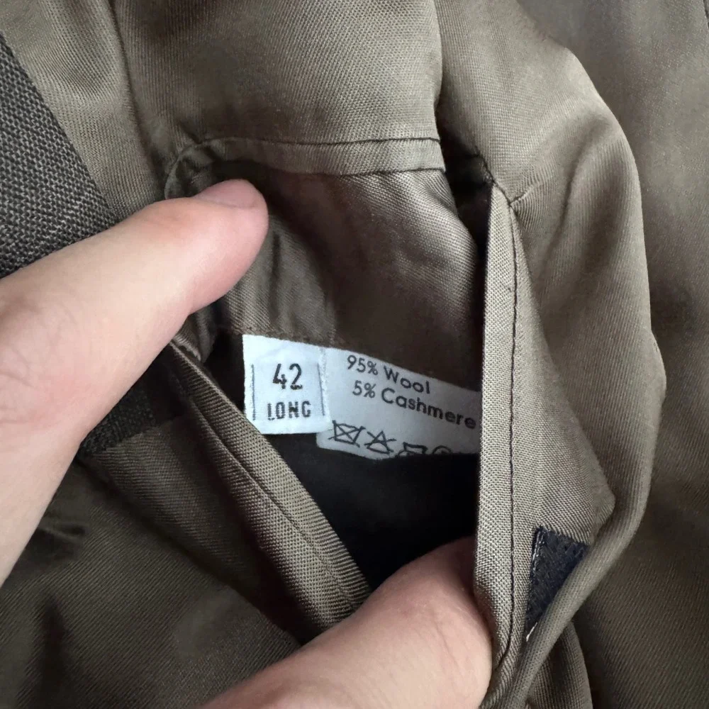 Jos. A. Bank Suit Mens 42L 36x29 Grey Windowpane Wool Cashmere Blend 2-Button - Picture 5 of 6